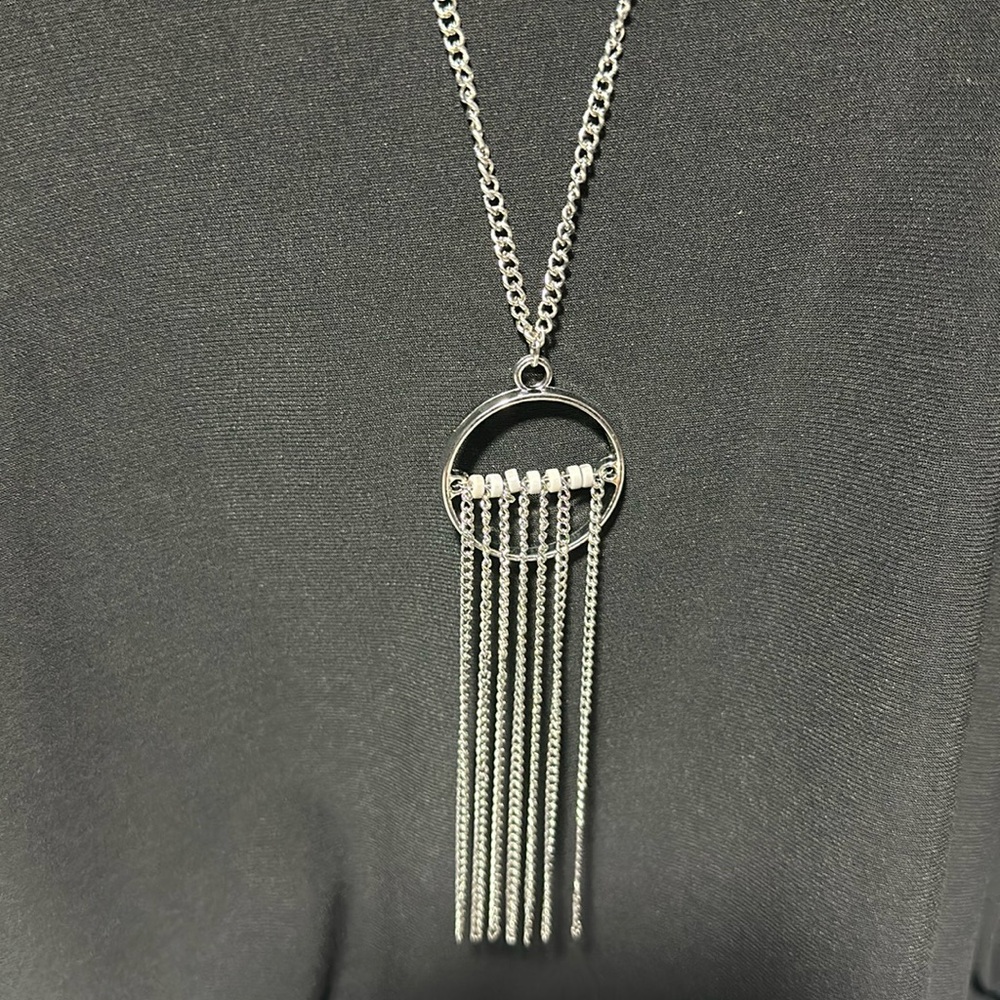Paparazzi Necklace / Earring set beautiful simple silver accessory to any outfit